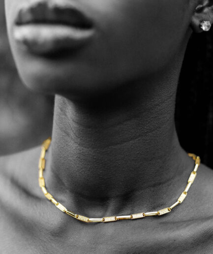 Cadena Real en oro 18k con circonitas